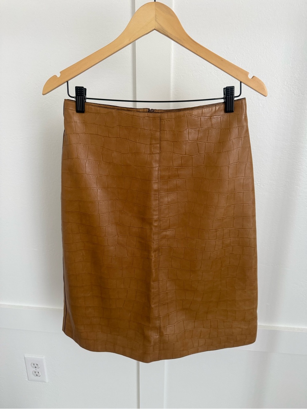 Ruffo Vintage Croc Leather Embossed Italian Skirt